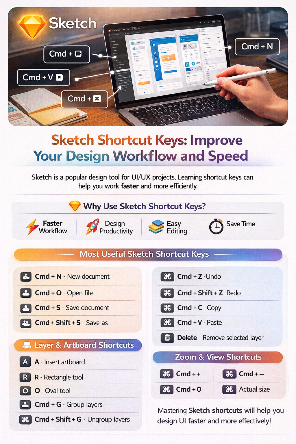 Sketch shortcut keys